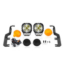 For 2017-2022 Ford F-250 F-350 F-450 F-550 Super Duty Hood Hinge Ditch LED Pod Lights 3.5" – 3-Layer DRL, 6 Modes, DT Harness - WeiSen - 70104022+70201014