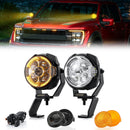 For 2017-2023 Ford F-150 / F150 Raptor Hood Hinge Ditch LED Pod Lights 3.5" – 3-Layer DRL, 6 Modes, DT Harness - WeiSen - 70104014+70201014