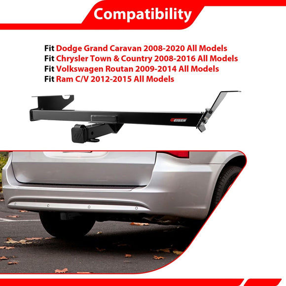 For Dodge Chrysler Volkswagen Ram Heavy Duty Steel 2 Inch Receiver Trailer Hitch - WeiSen - 70108041