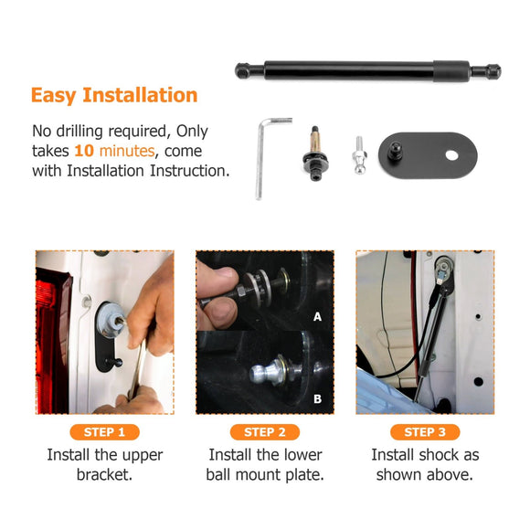 Ford F - 150/F - 250/F - 350/F - 450 Dodge Ram 1500 2500 3500 Steel Tailgate Assist Shock - WeiSen - 70303018