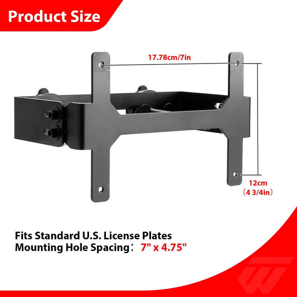 Front Grill No Drill License Plate Holder Universal for US Standard Plates (Bolt Pattern: 7x4.75") - WeiSen - 70302021