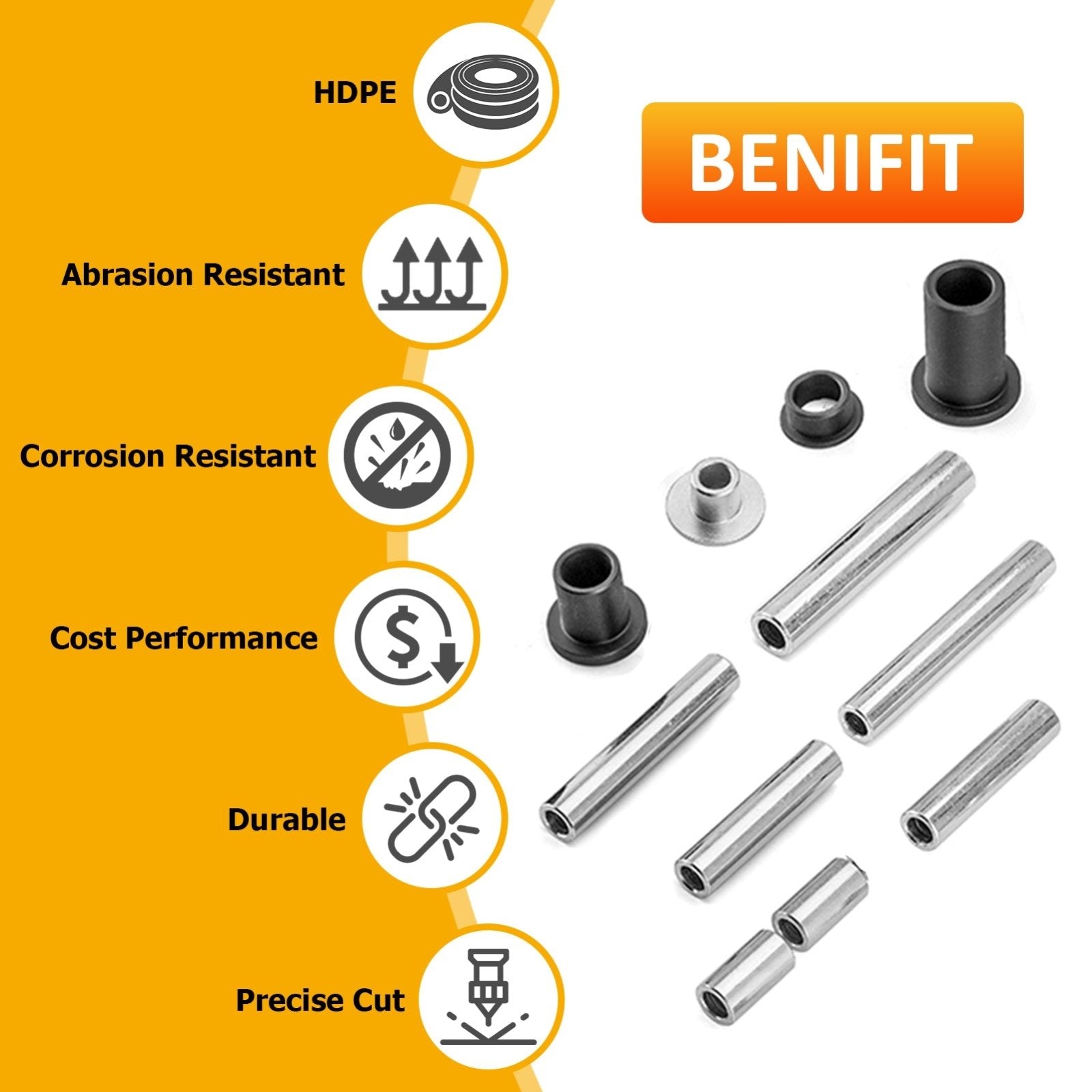 HDPE UTV Front & Rear A - Arm Bushing Kit for 2014 - 2021 Polaris RZR 900 S900 900XC - Weisen