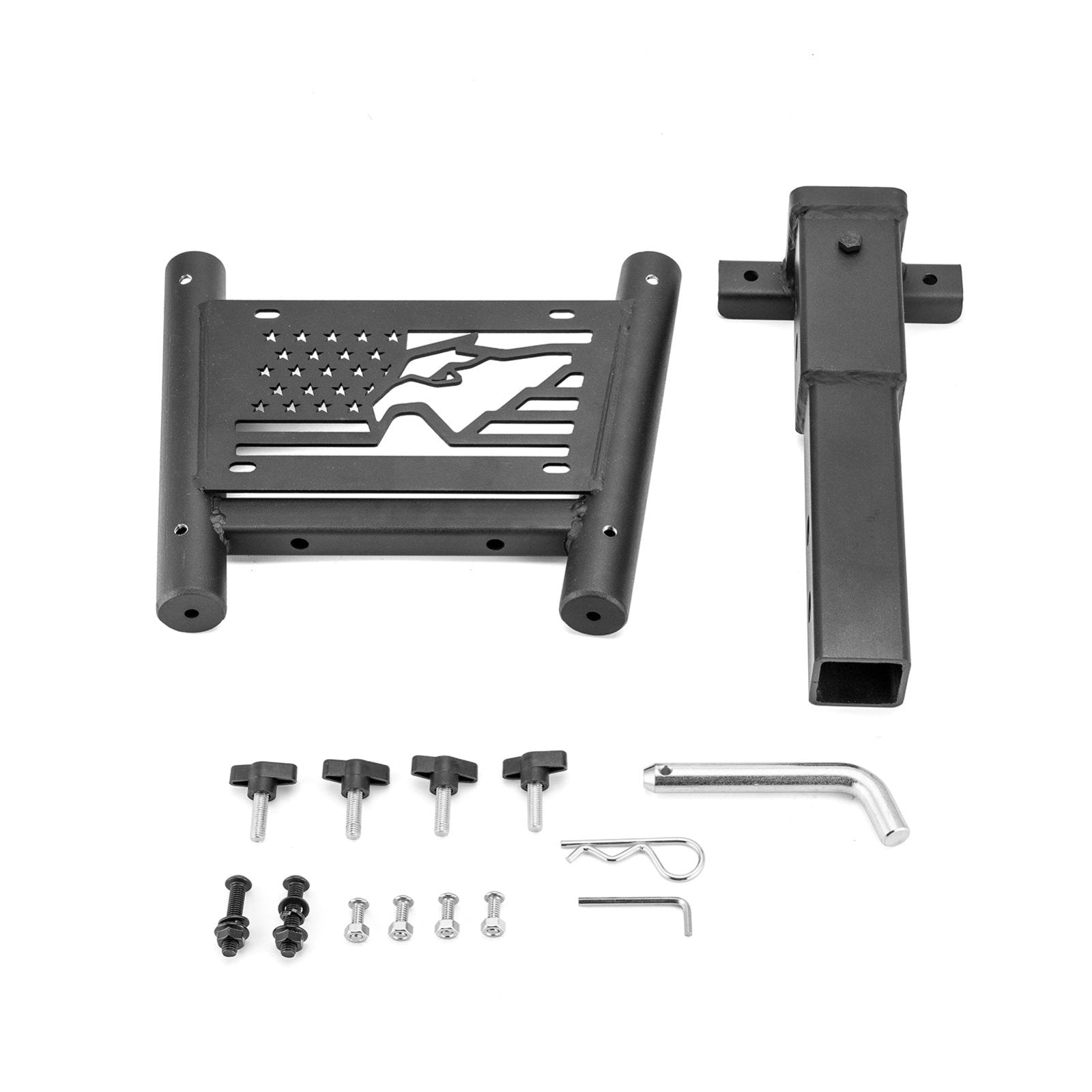 Heavy Duty Steel Dual Flag Pole Holder Hitch Mount for Trucks SUVs RVs Pickups with 2" Hitch - Weisen