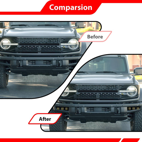 Heavy - Duty Steel Front Bumper Light Fog Light Bracket Compatible with Ford Bronco 2021 - 2025 (w/ Steel Bumper) - WeiSen - 70102065