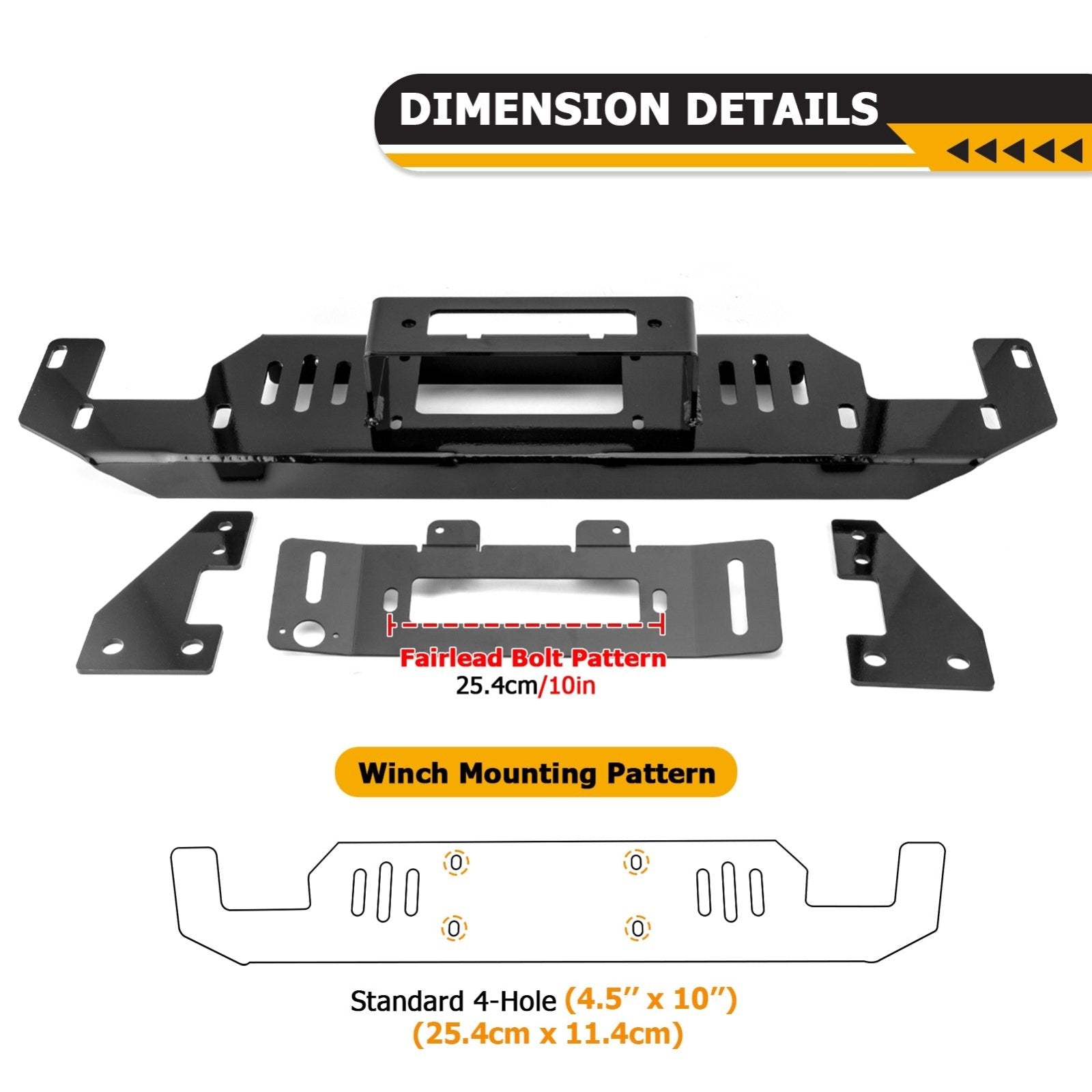 Heavy - Duty Steel Hidden Winch Mounting Plate for 2015 - 2020 Ford F150 V8 with Factory Bumper - Weisen