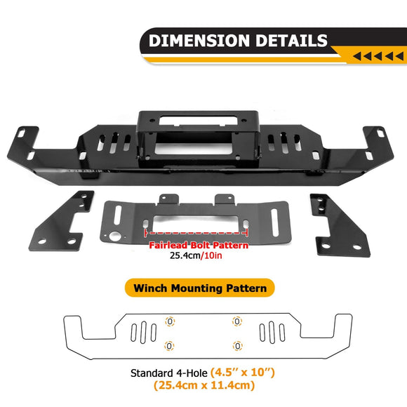 Heavy - Duty Steel Hidden Winch Mounting Plate for 2015 - 2020 Ford F150 V8 with Factory Bumper - WeiSen - 70109003