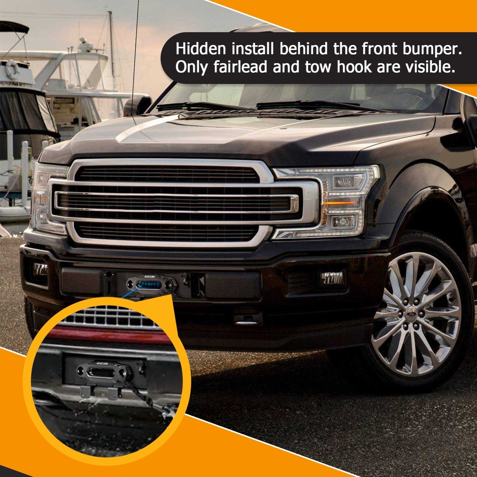 Heavy - Duty Steel Hidden Winch Mounting Plate for 2015 - 2020 Ford F150 V8 with Factory Bumper - Weisen