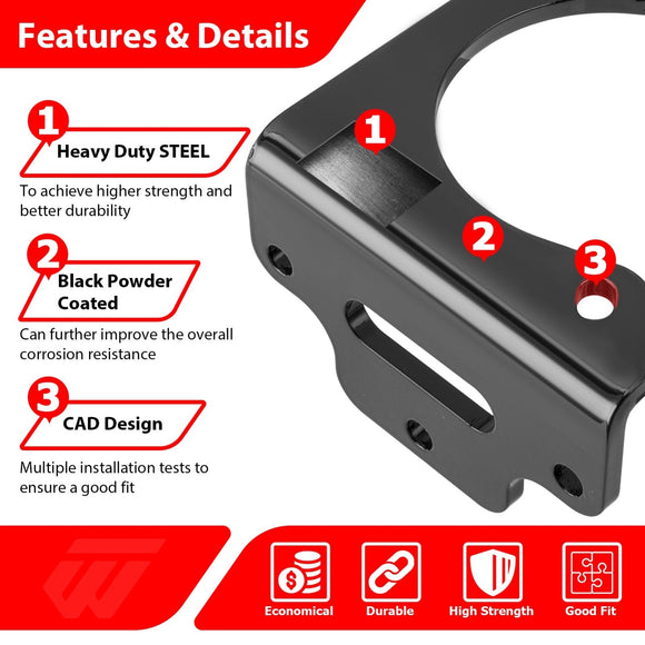 Heavy Duty Steel Winch Mounting Plate for 2013 - 2018 Jeep JK Rubicon Recon, Hard Rock, X, 10A, & 75th - WeiSen - 70109006