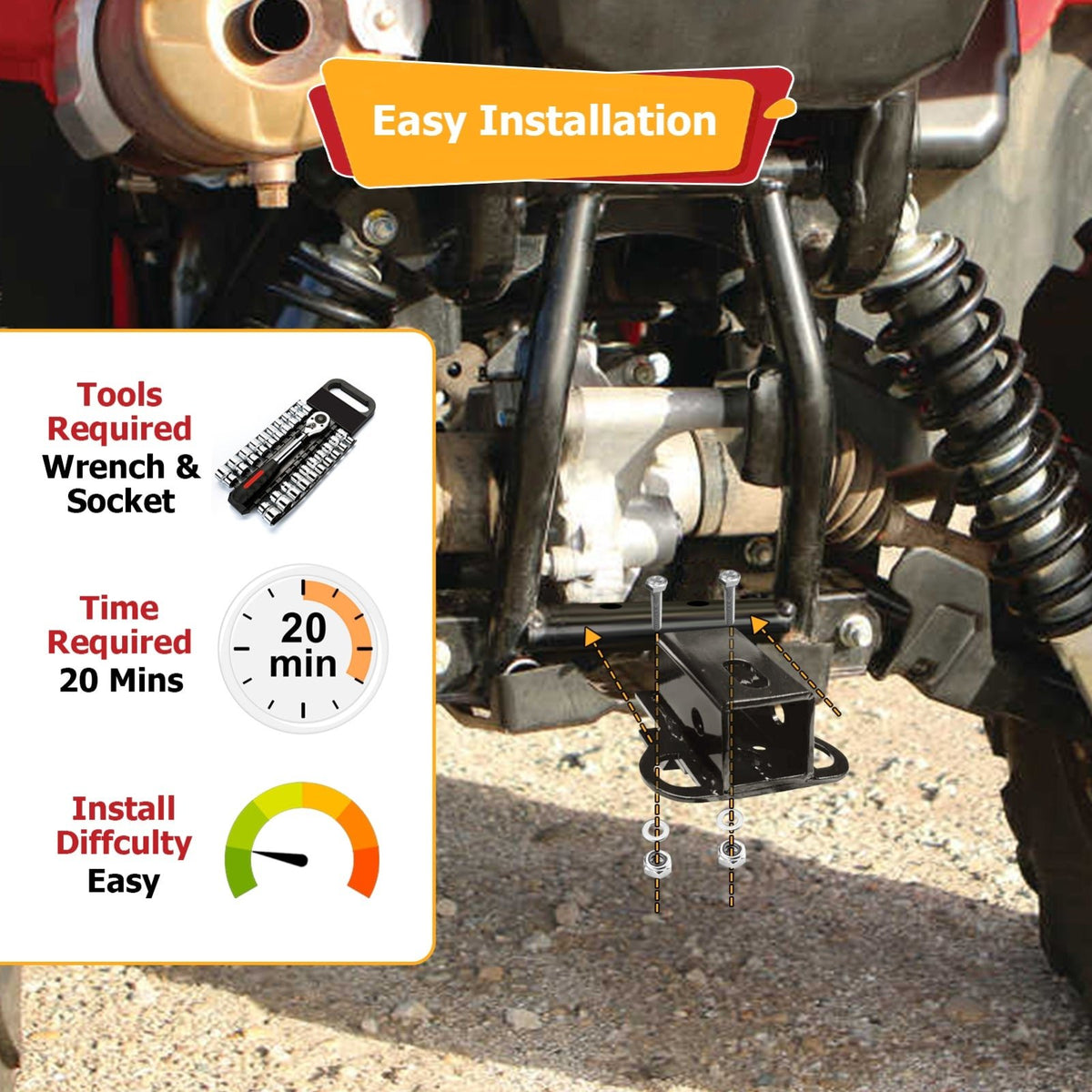 Honda Rincon 650 680 Rancher TRX420 Foreman Rubicon TRX500 Rear Receiv ...