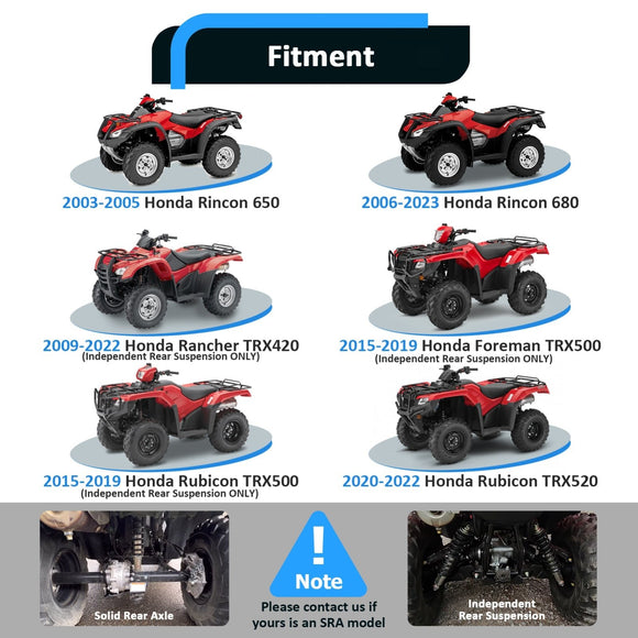 Honda Rincon 650 680 / Rancher TRX420 / Rubicon TRX500 TRX520 2INCH Rear Receiver Hitch & Shackle Hitch Receiver - WeiSen - 80107015+70304017