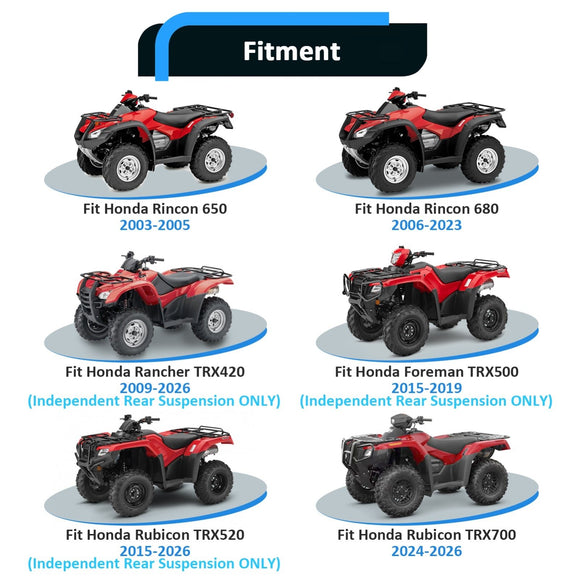 Honda Rincon 650 680 / Rancher TRX420 / Rubicon TRX500 TRX520 2INCH Rear Receiver Hitch & Shackle Hitch Receiver - WeiSen - 80107015+70304017