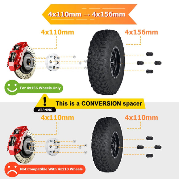 Honda Suzuki Arctic Can - am ATV 2Pcs 1.5" Wheel Spacers | 6061 - T6 Forged Aluminum - WeiSen - 80403015