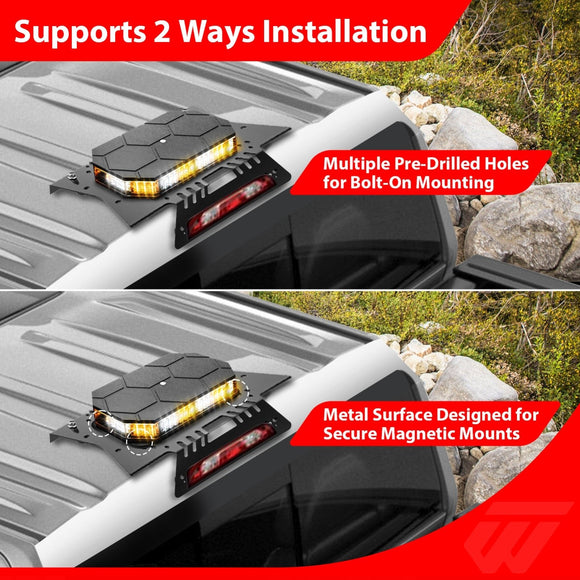Magnetic Light Bar Cab Mounting Bracket for 2020-2025 Chevy 1500-3500 Work Cab/GMC 1500-3500 Work Cab Non Spoiler - WeiSen - 70105009
