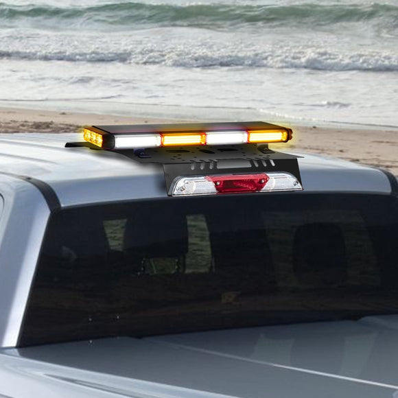 Magnetic Roof Top Emergency Strobe Light Bar for 2015 - 2024 F150 - F550, Amber/White COB LED - WeiSen - 70105008