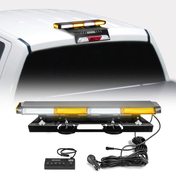 Magnetic Roof Top Emergency Strobe Light Bar for 2015 - 2024 F150 - F550, Amber/White COB LED - WeiSen - 70105008