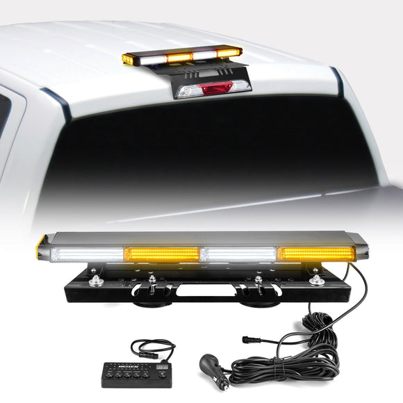 Magnetic Roof Top Emergency Strobe Light Bar for 2015 - 2024 F150 - F550, Amber/White COB LED - WeiSen - 70105008