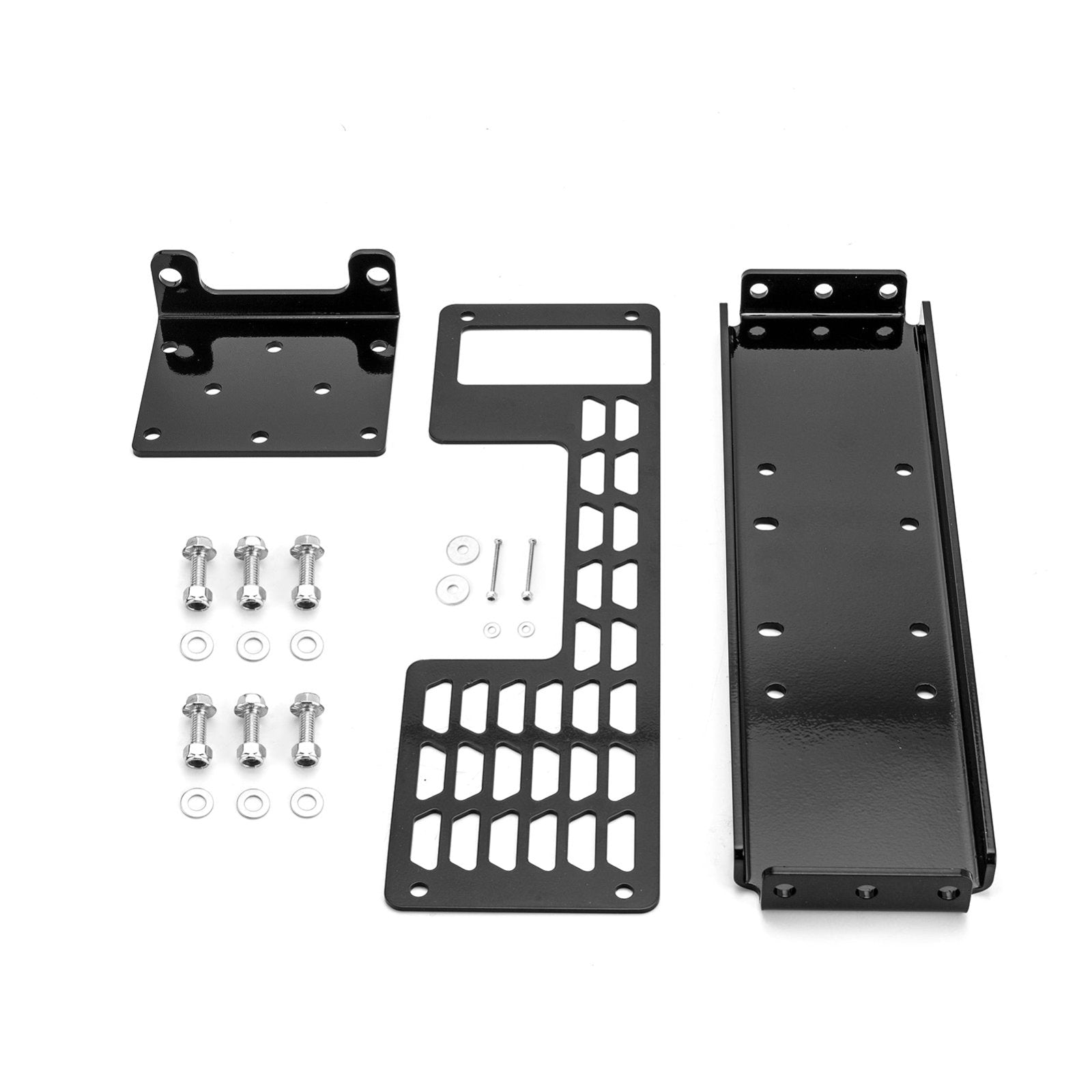 No Drill Heavy - Duty Steel Winch Mounting Bracket Plate Fits 2001 - 2009 Polaris Ranger 425 500 700 TM Fullsize - WeiSen - 80106038