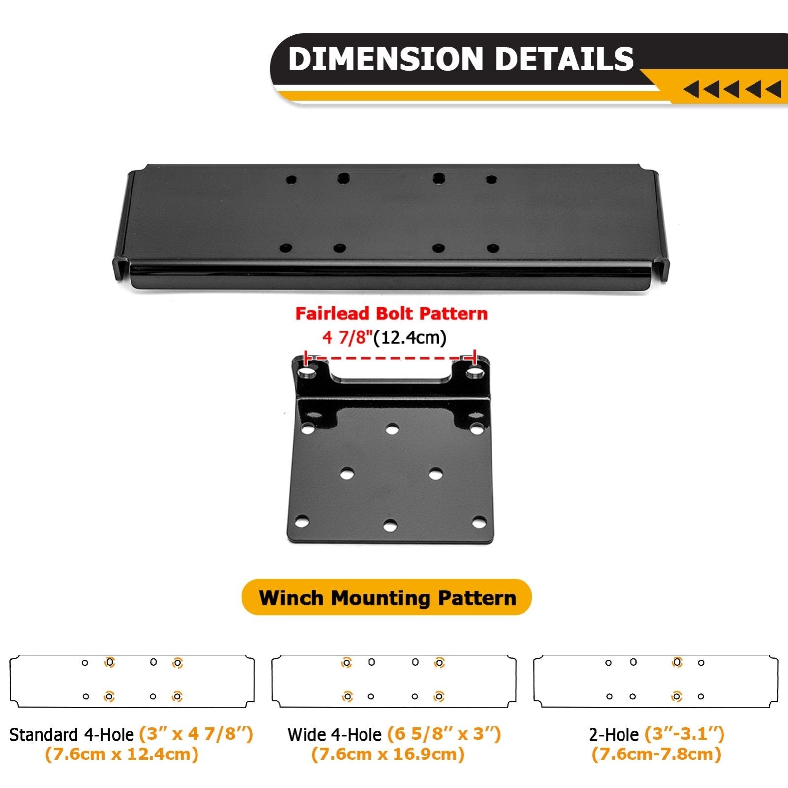 No Drill Heavy - Duty Steel Winch Mounting Bracket Plate Fits 2001 - 2009 Polaris Ranger 425 500 700 TM Fullsize - WeiSen - 80106038