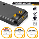 No Drill Heavy - Duty Steel Winch Mounting Bracket Plate Fits 2001 - 2009 Polaris Ranger 425 500 700 TM Fullsize - WeiSen - 80106038