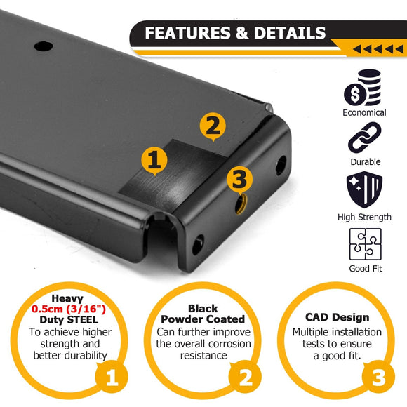 No Drill Heavy - Duty Steel Winch Mounting Bracket Plate Fits 2001 - 2009 Polaris Ranger 425 500 700 TM Fullsize - WeiSen - 80106038