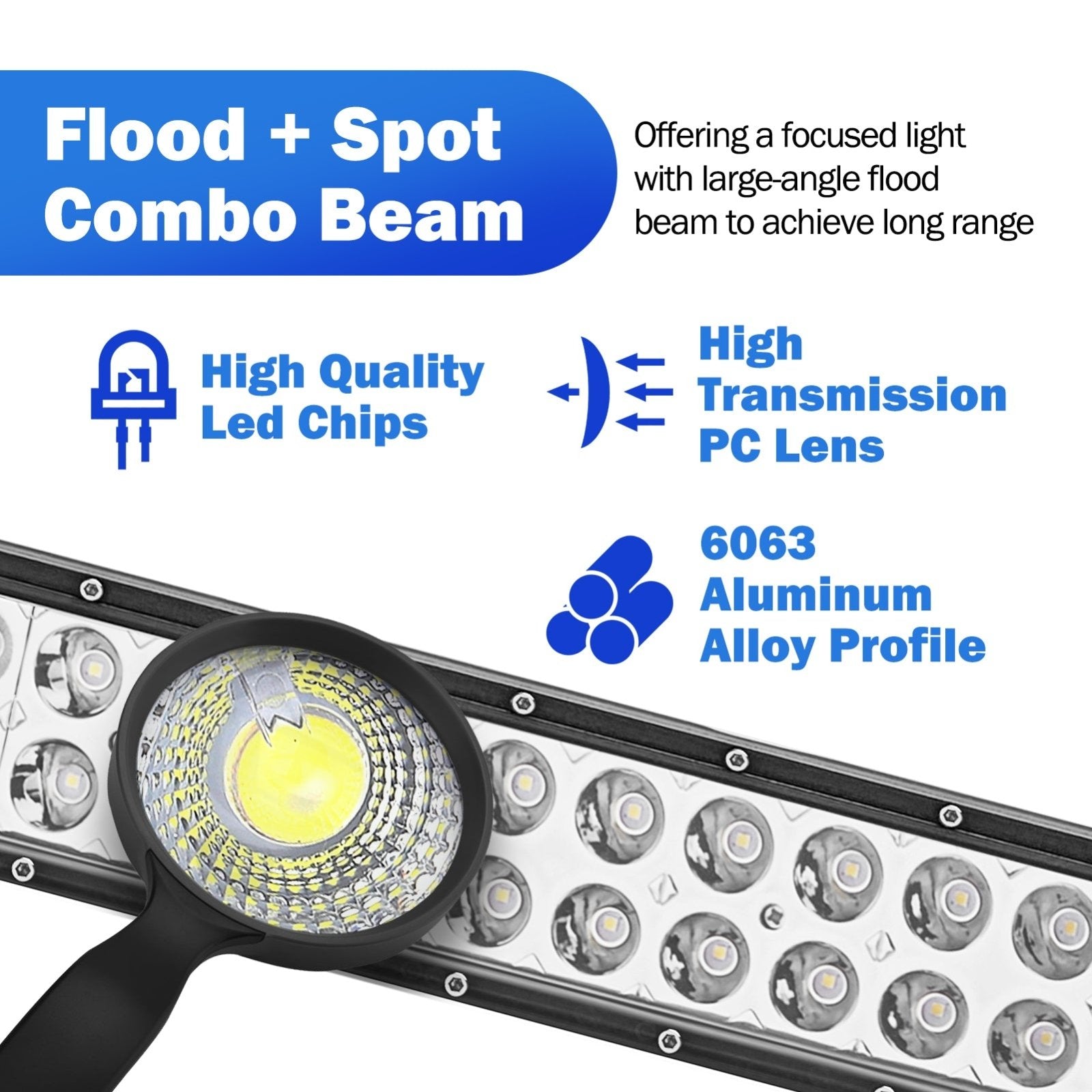 Off Road SUV Pickup ATV UTV 32" Straight LED Light Bar Spot Flood Combo - Weisen