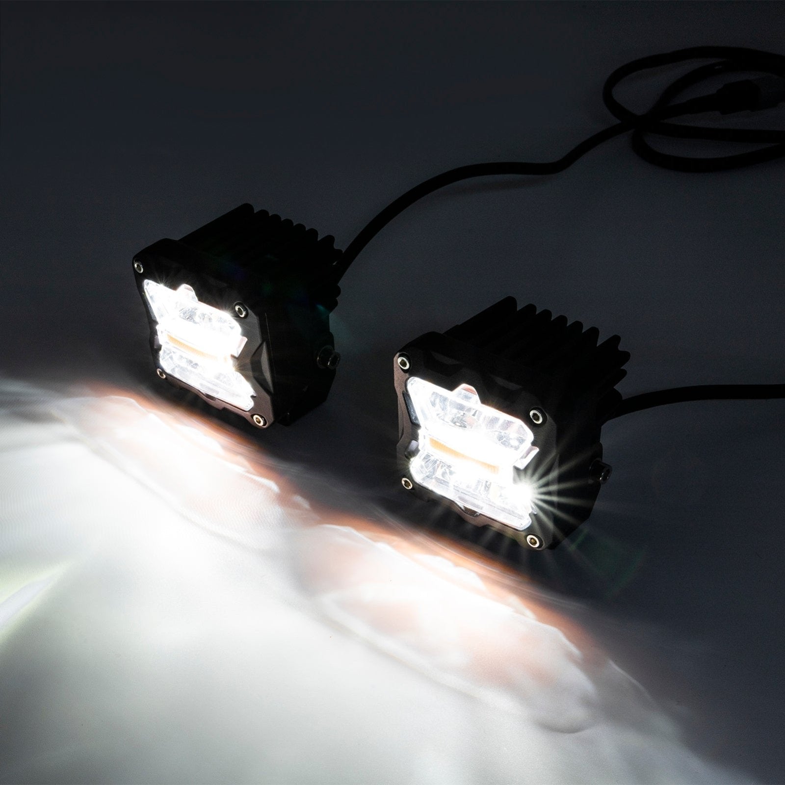 Pickups Trucks UTV SUV White & Amber Spot Beam & DRL BackLight 3