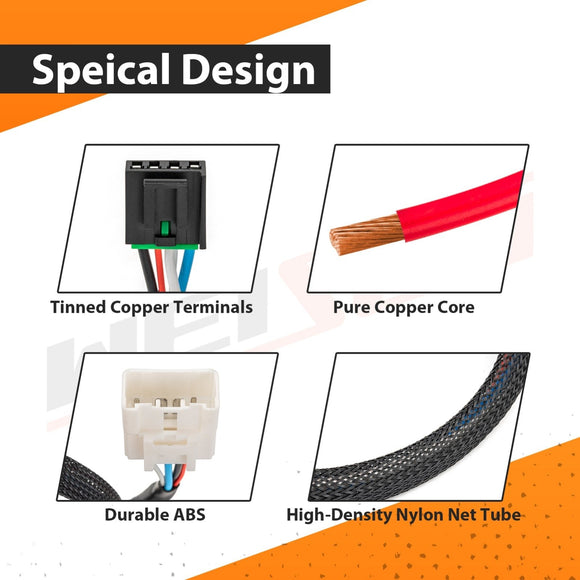 Plug&Play Brake Control Wiring Adapter for 2016 - 2023 Toyota Tacoma & 2015 - 2017 Toyota Tundra - WeiSen - 70208011