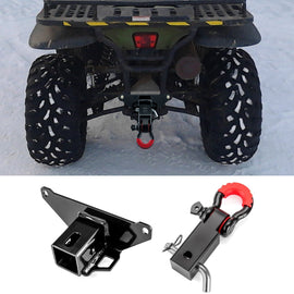 Polaris ATV Sportsman 335 400 500 600 700 Rear Trailer Hitch & Shackle Hitch Receiver w/ 3/4" D Ring & 7/8" Locking Pin - WeiSen - 80107018+70304017