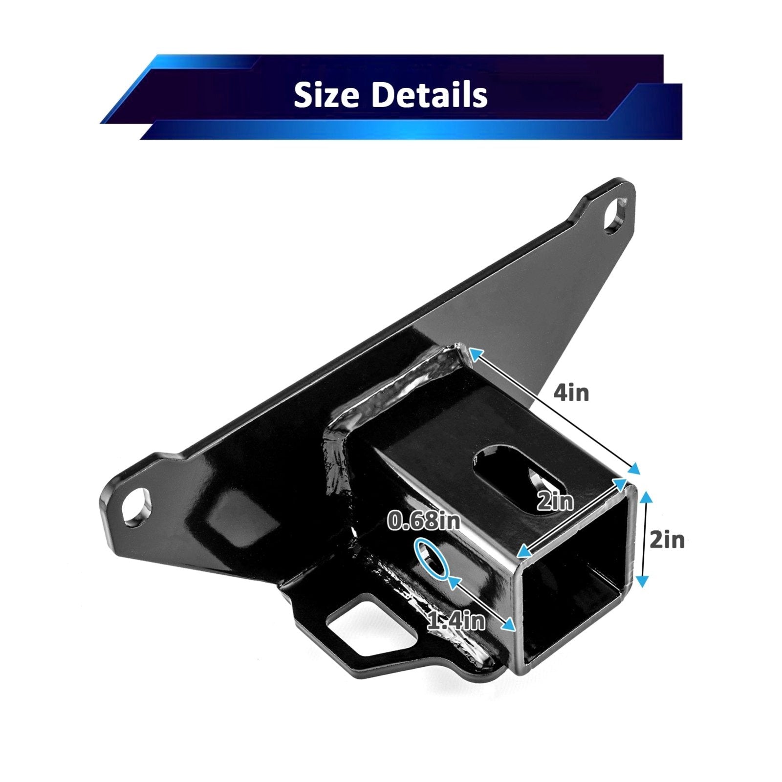 Polaris ATV Sportsman 335 400 500 600 700 Rear Trailer Hitch & Shackle Hitch Receiver w/ 3/4" D Ring & 7/8" Locking Pin - Weisen