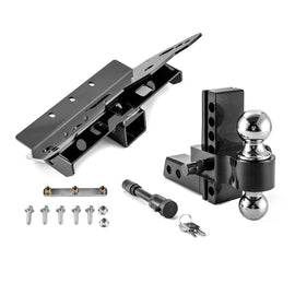 Polaris Full - Size/MidSize Ranger 500 570 800 Front Lower Adjustable Trailer Hitch Ball Mount Receiver Kit - WeiSen - 80107010+70304025