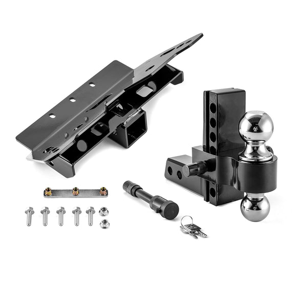 Polaris Full - Size/MidSize Ranger 500 570 800 Front Lower Adjustable Trailer Hitch Ball Mount Receiver Kit - WeiSen - 80107010+70304025