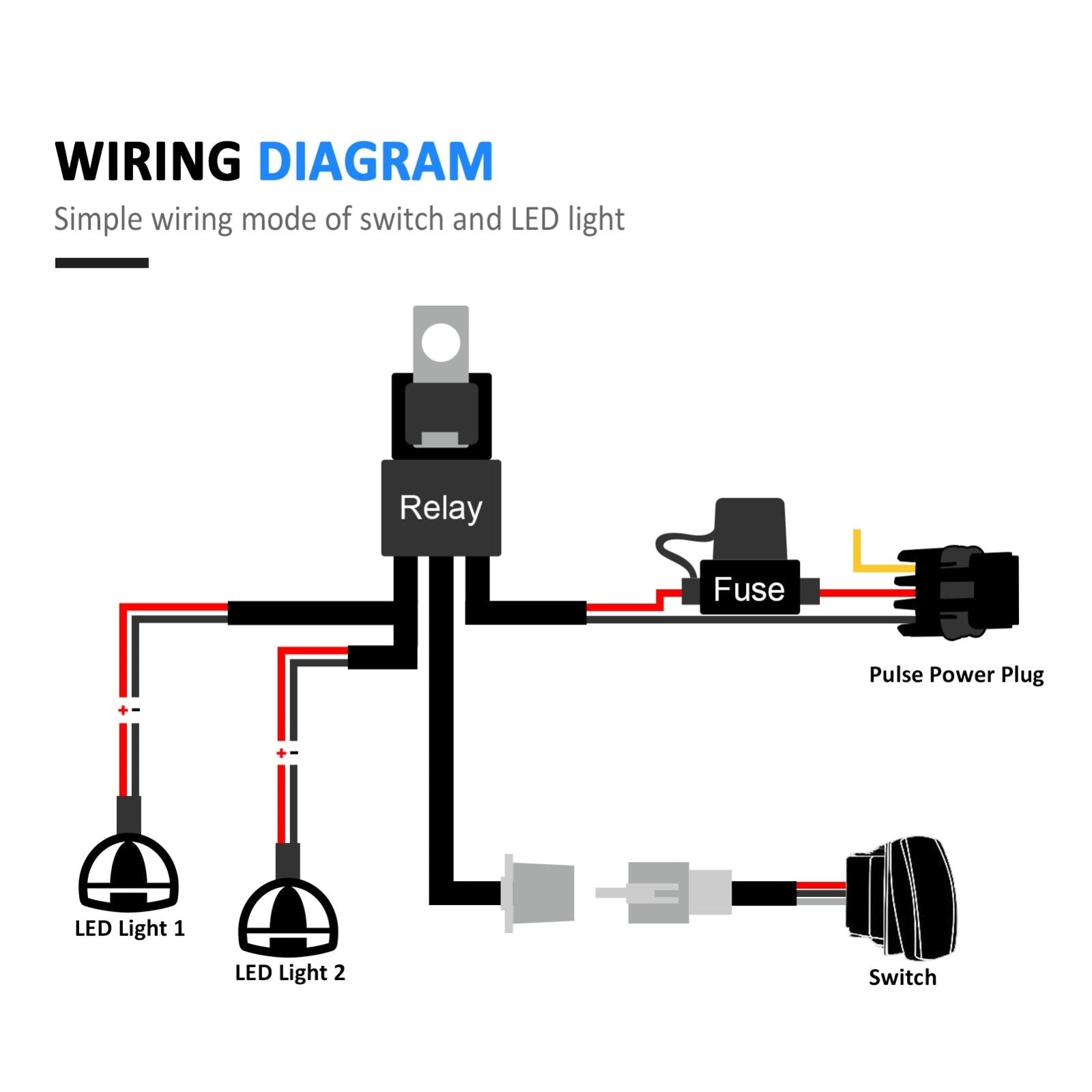 Polaris Interior Light Wiring Harness Kit W/ Pulse Power Bar Plug Connector - Weisen