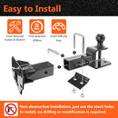 Polaris Ranger 1000/Crew/Premium/Northstar/Kinetic UTV Front Receiver Hitch Kit w/ 2 - Inch Trailer Hitch 3 - in - 1 Ball Mount 5/8" Lock Pin Tightener - WeiSen - 8010701203