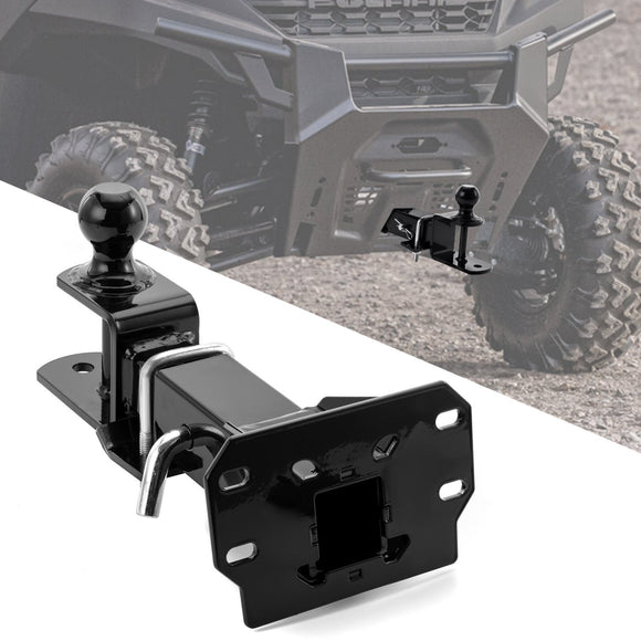 Polaris Ranger 1000/Crew/Premium/Northstar/Kinetic UTV Front Receiver Hitch Kit w/ 2 - Inch Trailer Hitch 3 - in - 1 Ball Mount 5/8" Lock Pin Tightener - WeiSen - 8010701203