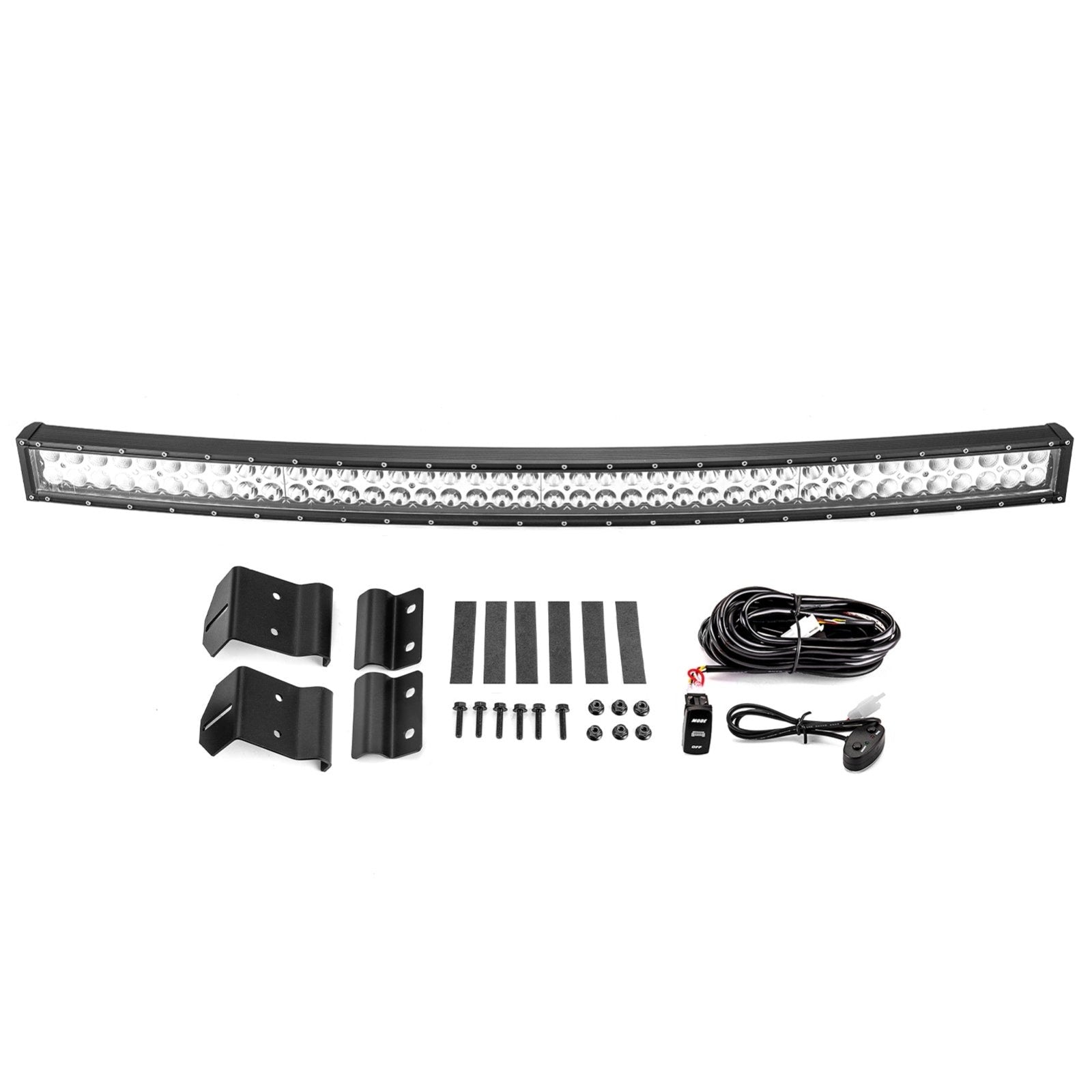 Polaris Ranger 570/900/1000 Fullsize Roof Amber/White Strobe 52" Dual Row Curved LED Light Bar Kit - Weisen