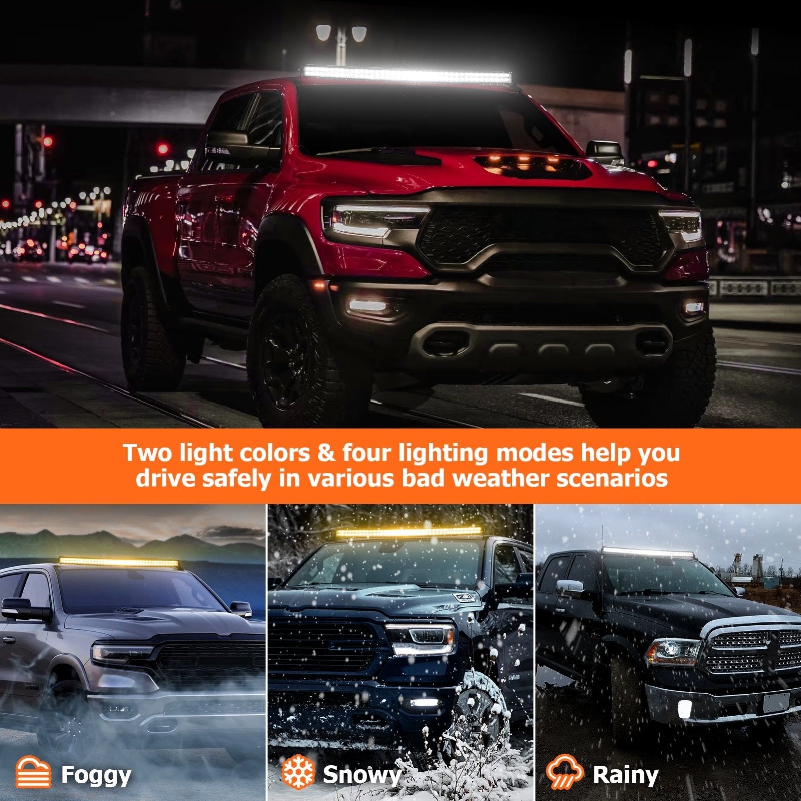 Polaris Ranger 570/900/1000 Fullsize Roof Amber/White Strobe 52