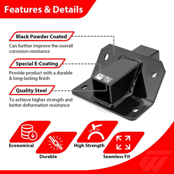 Polaris Ranger XD1500/Crew/Premium/Northstar Heavy - Duty Steel 2" Front Lower Receiver Hitch - WeiSen - 80107028