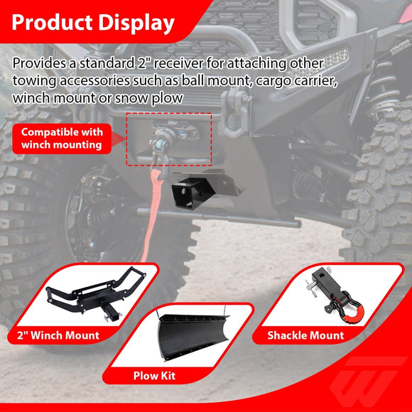 Polaris Ranger XD1500/Crew/Premium/Northstar Heavy - Duty Steel 2" Front Lower Receiver Hitch - WeiSen - 80107028
