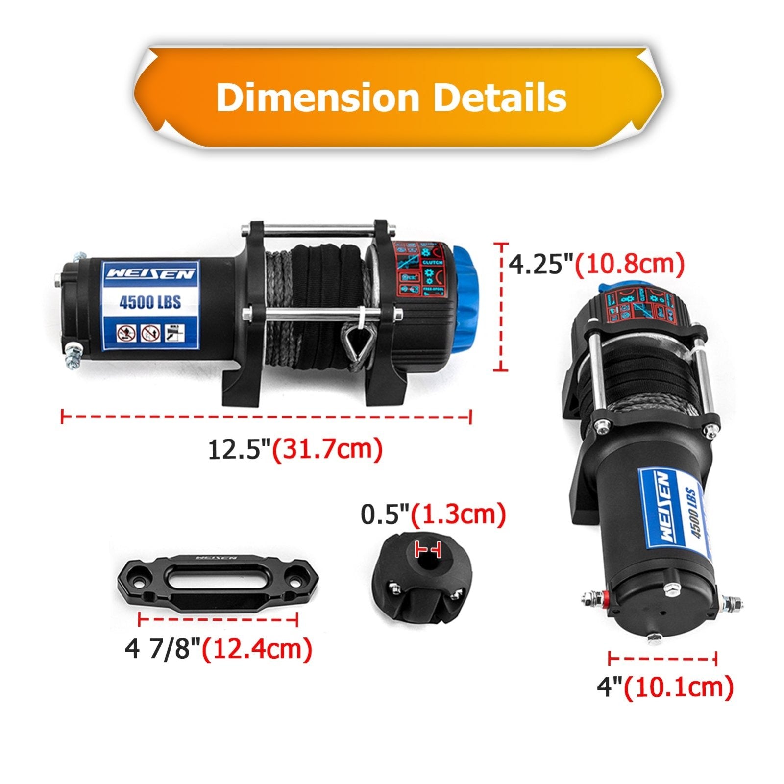 Polaris RZR 570/800/4 800/S 800 Wireless Remote Control 4500lb 12V Electric Winch Kit - Weisen