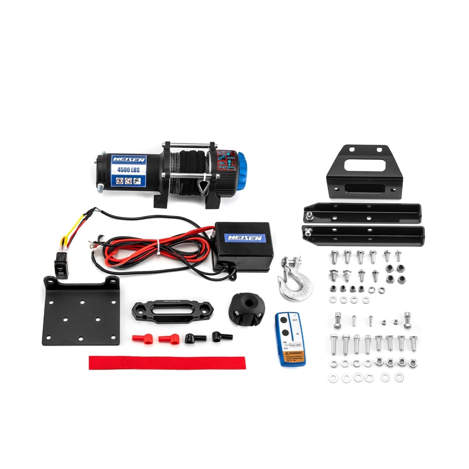 Polaris RZR 570/800/4 800/S 800 Wireless Remote Control 4500lb 12V Electric Winch Kit - WeiSen - 80310044