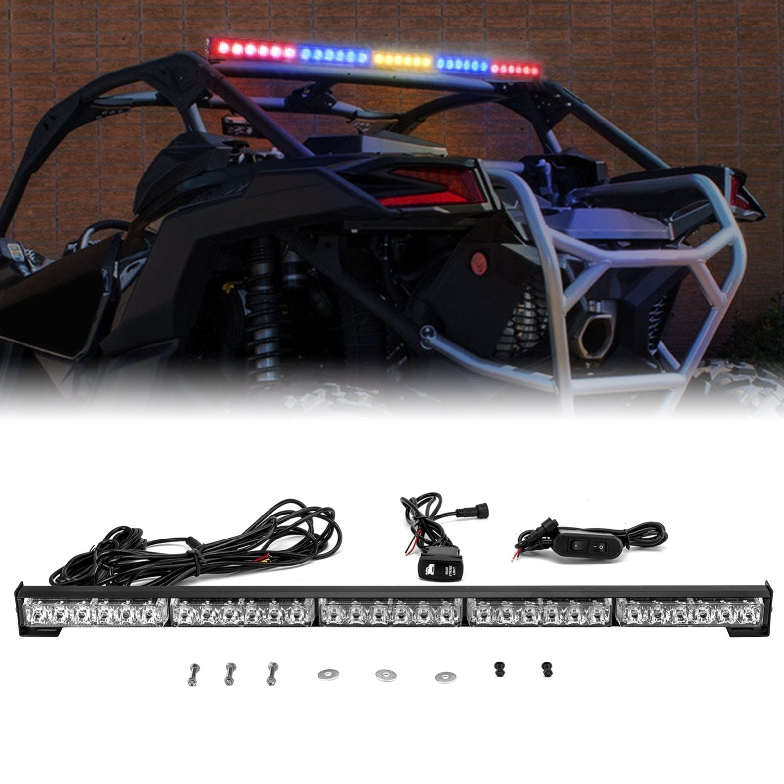 Polaris RZR Maverick X3 KRX1000 Talon Yxz Wildcat Multi - Function 30" Rear Chase Light Bar - Weisen