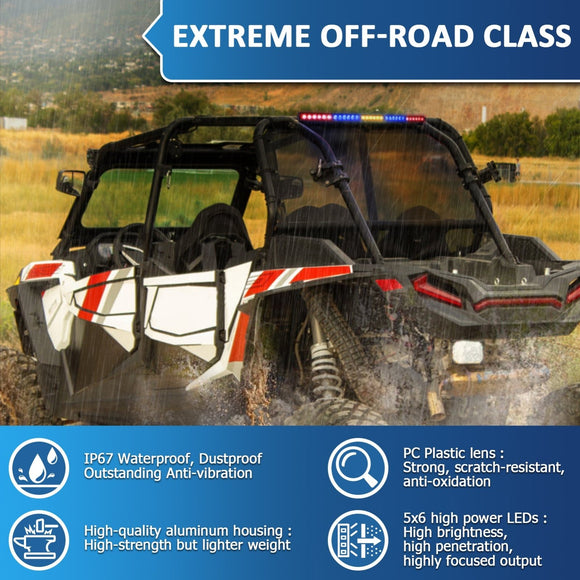 Polaris RZR Maverick X3 KRX1000 Talon Yxz Wildcat Multi - Function 30" Rear Chase Light Bar - WeiSen - 80208002