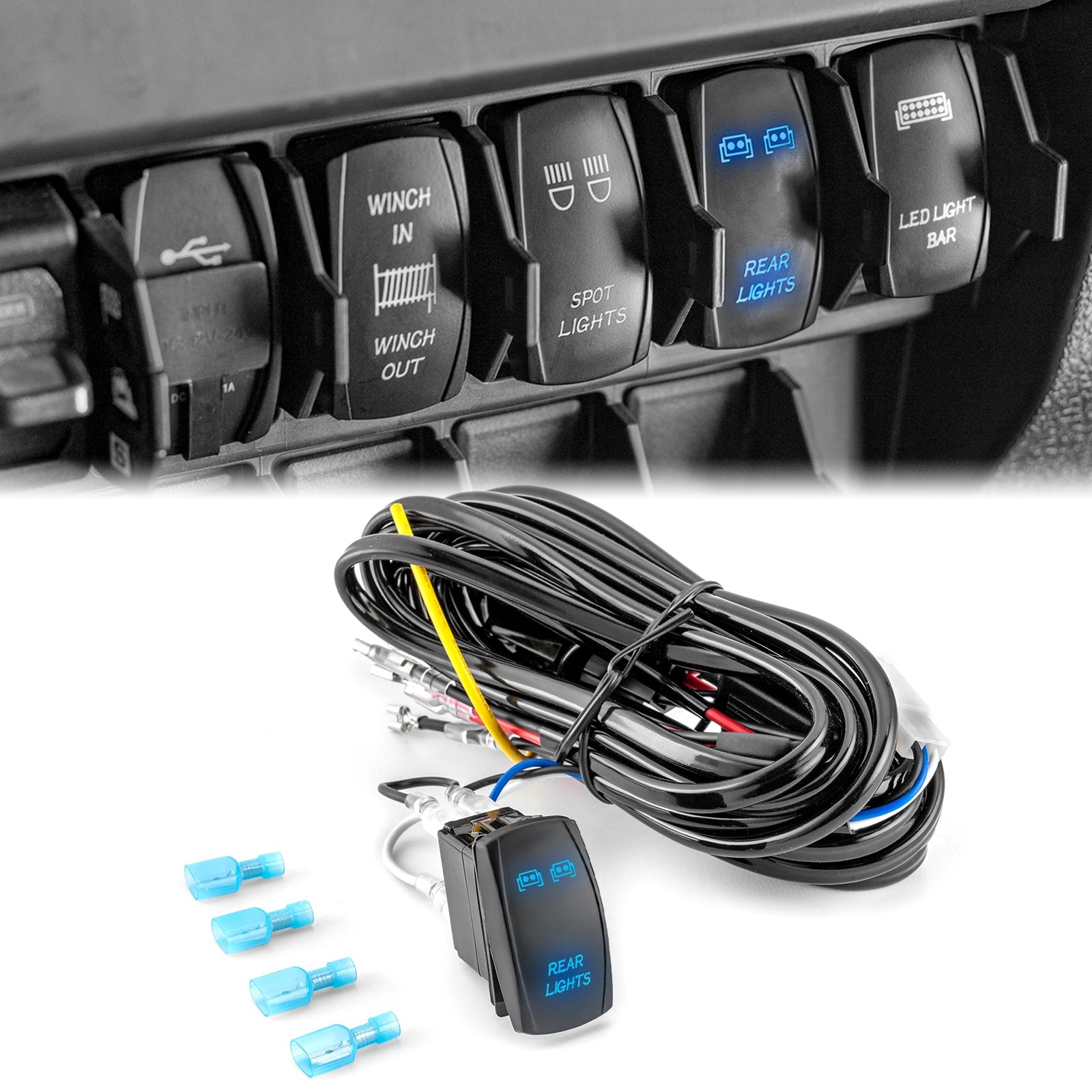 Polaris RZR Ranger General Xpedition w/ Pulse BusBar Plug&Play 2 Lead LED Light Wiring Harness Kit - WeiSen - 80206009