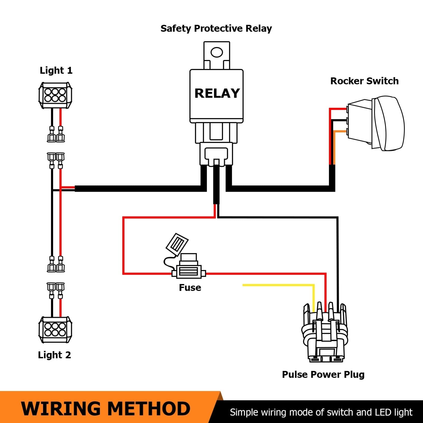 Polaris RZR Ranger General Xpedition w/ Pulse BusBar Plug&Play 2 Lead LED Light Wiring Harness Kit - WeiSen - 80206009