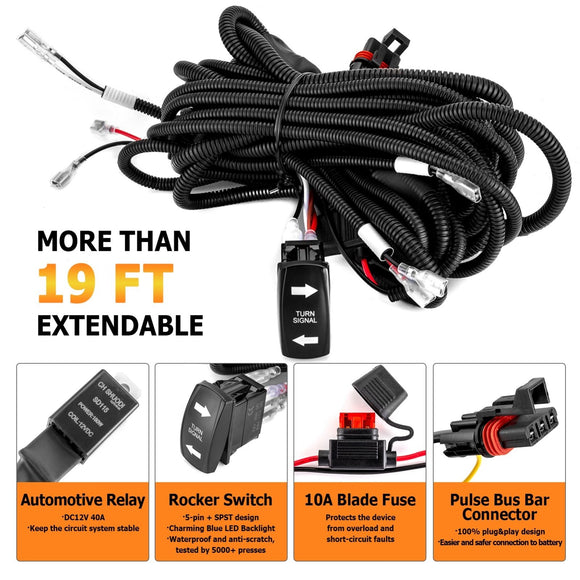 Polaris RZR/ Rranger 8 Amber Red LED Turn Signal Kit w/ Pulse Power Bar Plug Connector - WeiSen - 80206014