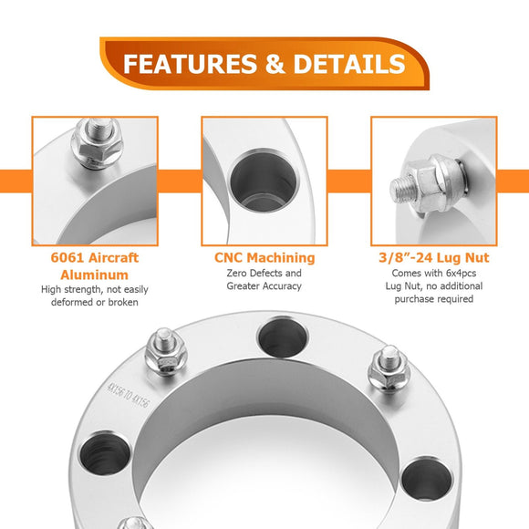 Polaris Sportsman RZR Ranger Xplorer 4Pcs 2" Wheel Spacers | 6061 - T6 Forged Aluminum - WeiSen - 80403004