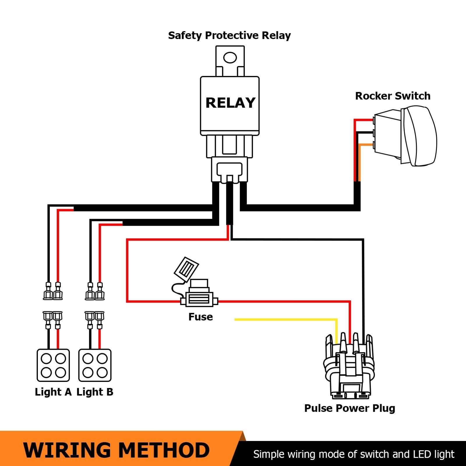 Polaris Wiring Harness Kit W/ Pulse Power Bar Plug Connector for LED Lights - Weisen