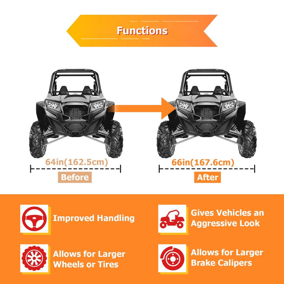 Polaris Yamaha Kawasaki 2Pcs 1.0" 1.25" Wheel Spacers 4x156 to 4x137 | 6061 - T6 Forged Aluminum - WeiSen - 80403021