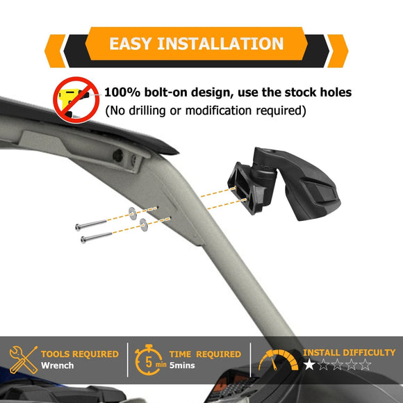 Racing Side Rear View Mirrors for 2017 - 2024 Can Am Maverick X3 | Automatic Folding&Resetting - WeiSen - 80301043