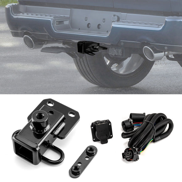 Rear Class 3 Trailer Hitch 2" Receiver with 7 - Pin Trailer Wiring Harness Extension Kit for 2019 - 2025 Dodge Ram 1500 W/ Class 3 Factory Bumper Hitch Models - WeiSen - 70108009+70206039